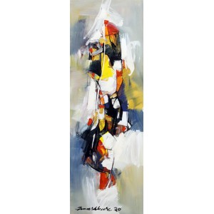 Mashkoor Raza, 36 x 12 Inch, Oil on Canvas, Abstract Painting, AC-MR-401